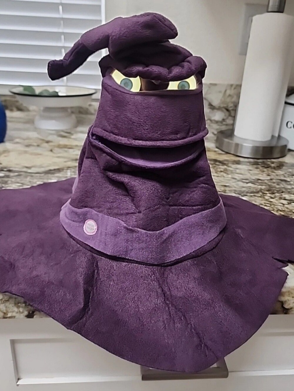 Gemmy Talking Mystic Hat Grey/Purple For Halloween Costume, Tested, Works!